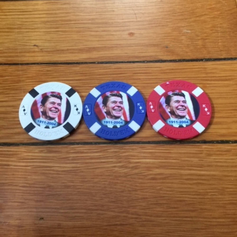 Vintage Poker Chip Set Commerative Poker Chips Collectors Item